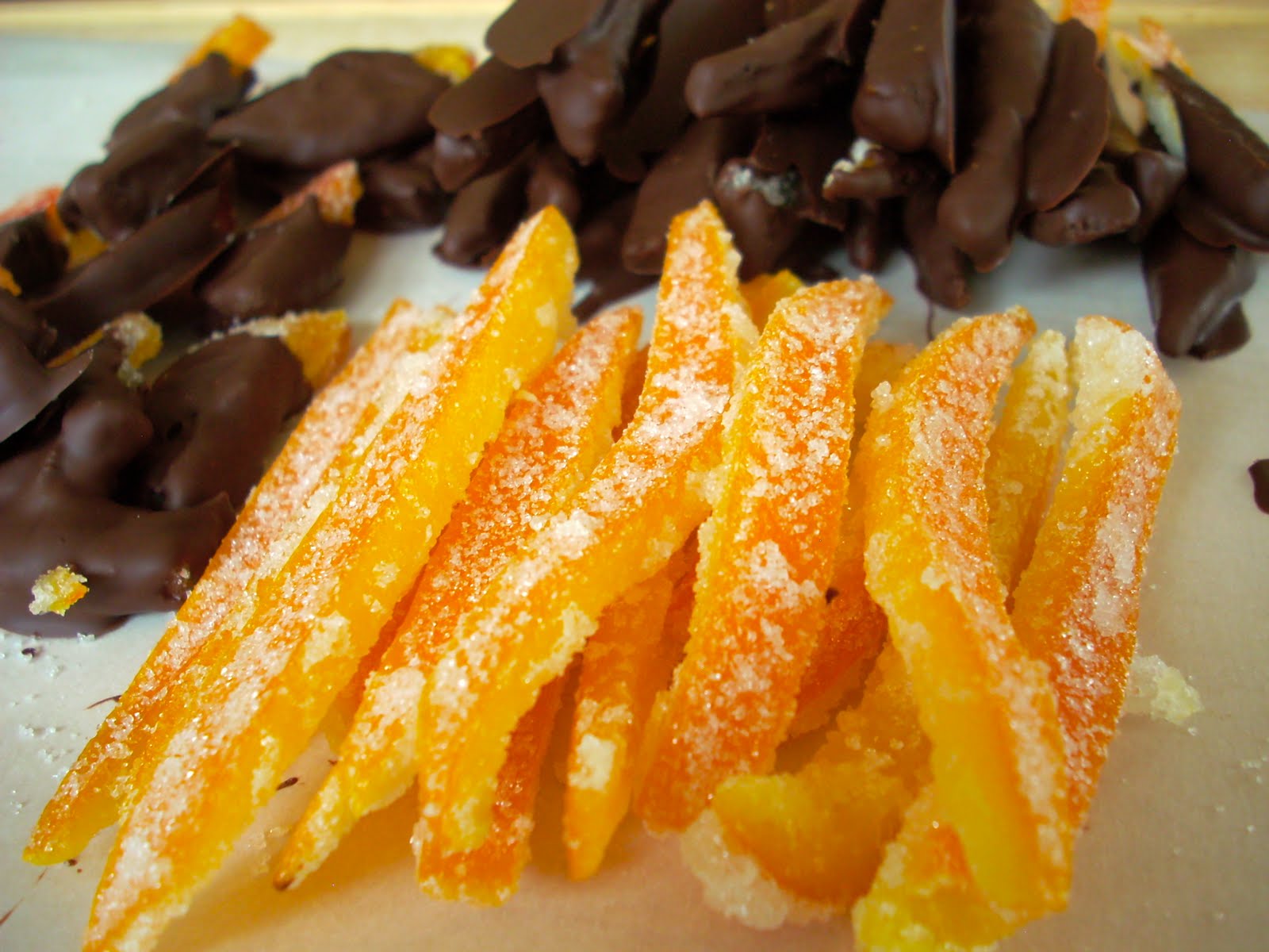 Candied chocolatecovered orange peel and clementines Purloined Pizza