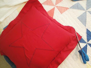 Making Red & Blue Star Pillows