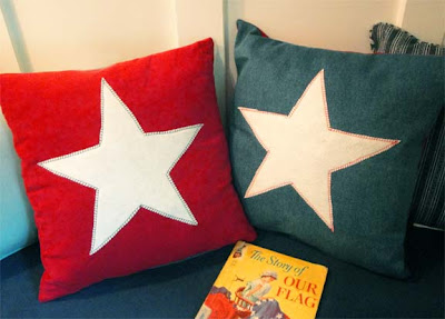 Making Red & Blue Star Pillows