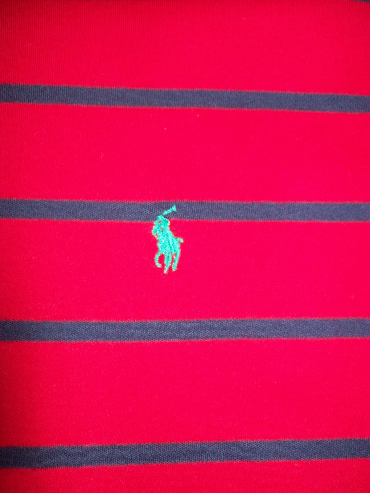 VintageMens: SOLD Polo Ralph Lauren Red w/ Blue Stripe Polo, XL