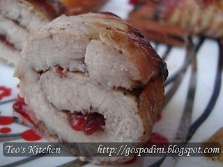 Cotlet de porc cu dulceata de merisoare