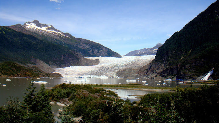 Mendenhall Glacier and Nugget Falls in Juneau