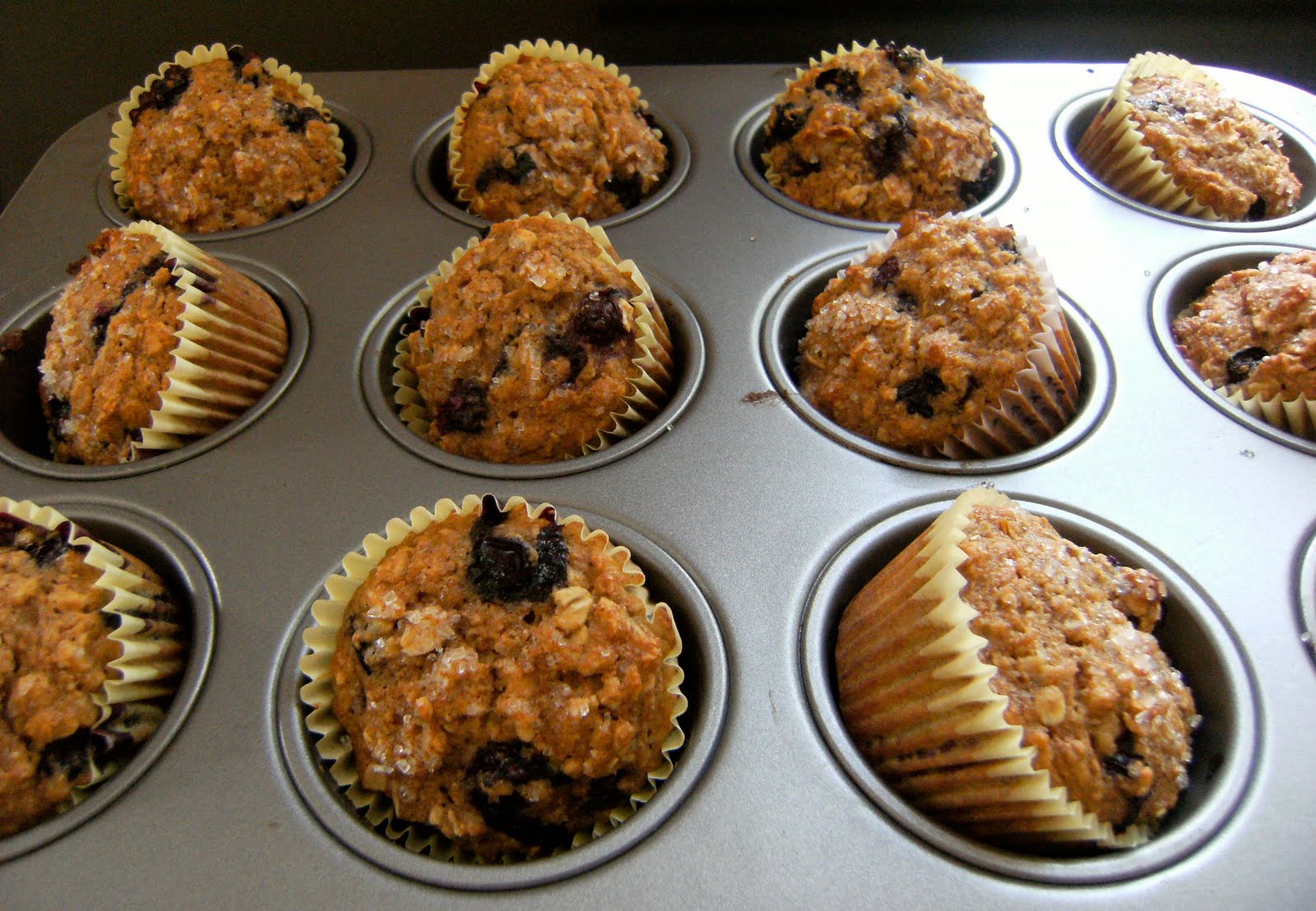 My Retro Kitchen Oatmeal Blueberry Applesauce Muffins