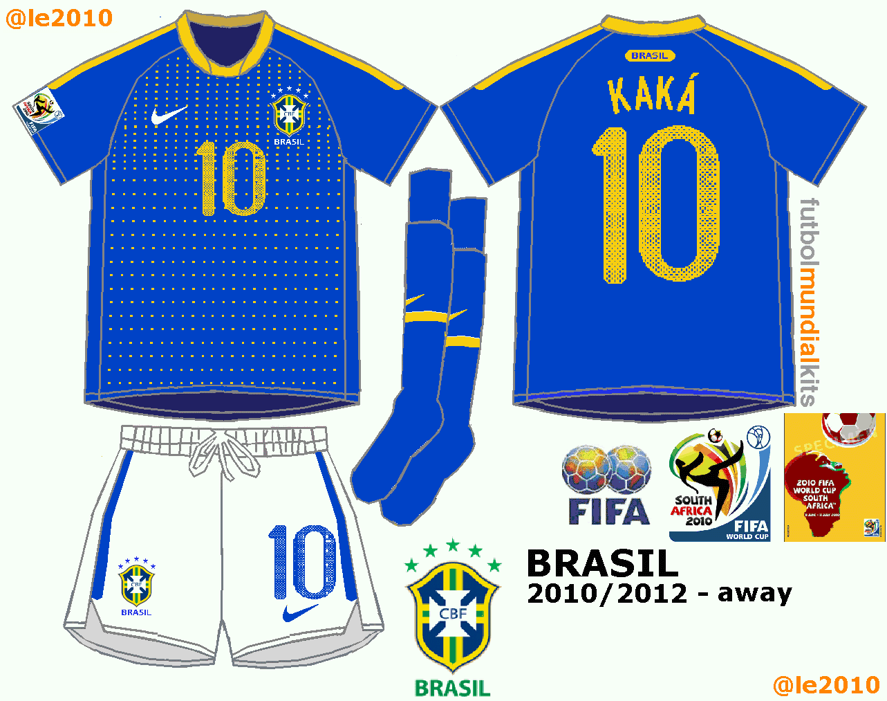 Fútbol Mundial Kits - Uruguay: Selección de Brasil - 2010/2012 (home y ...