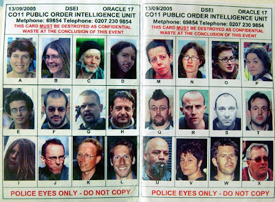 UK police Spotter cards domestic extremism protest activist