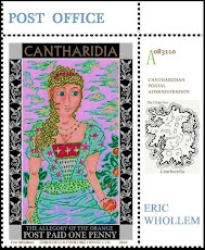 THE ISLAND OF THE MUSE: Cantharidian faux postage stamps