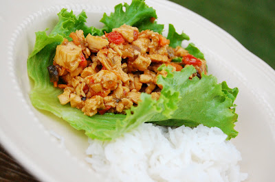 A Feathered Nest: Cooking 101 - Asian Chicken Peanut Lettuce Wraps