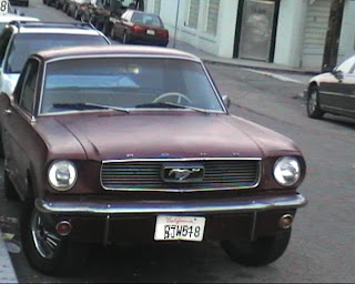 a Ford Mustang in Venice Beach, California