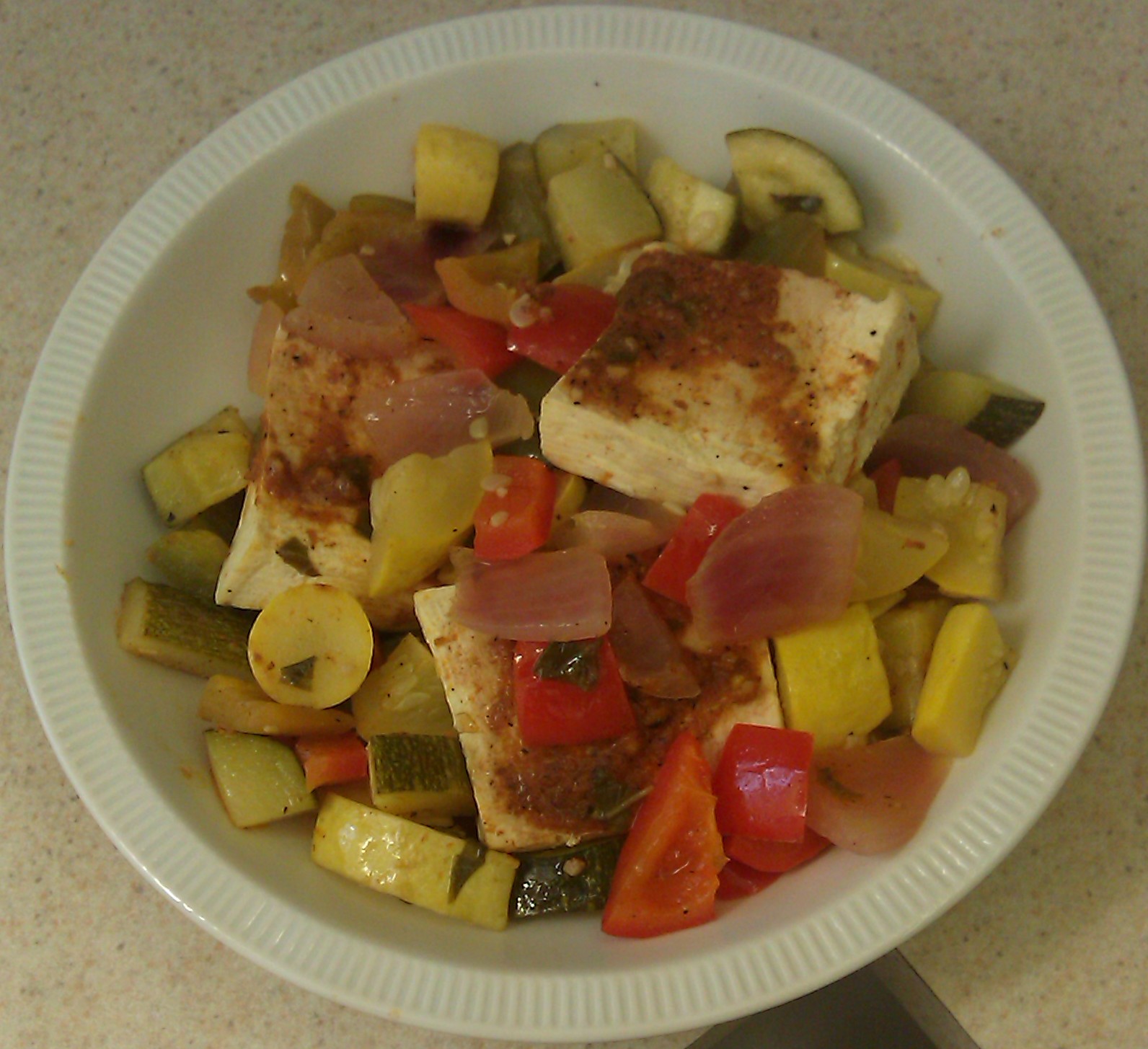 For the Love of Food! Baked Tofu with Ratatouille Vegetables