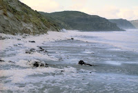 Knee to waist-deep foam on South Cape Bay, mid 2005, following storm