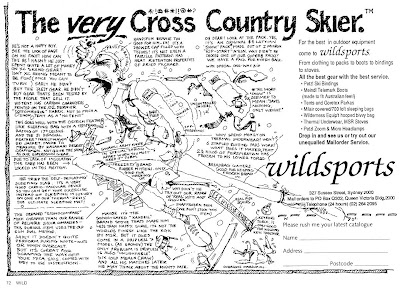 The Very Cross Country Skier - Wildsports advert from Wild Magazine, Jul/Aug/Sep 1988