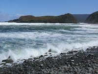 Waves breaking on steep exposed pebbles in the middle of South Cape Bay beach - 6 Oct 2007, South Cape Bay - 6 Oct 2007