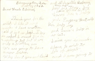 Lost Family Treasures : Treasure Chest Thursday -- 1952 Thank You Note