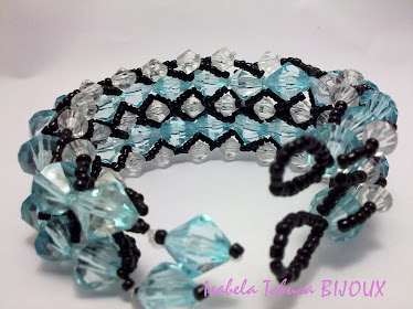 pulseira flat stitch spiral