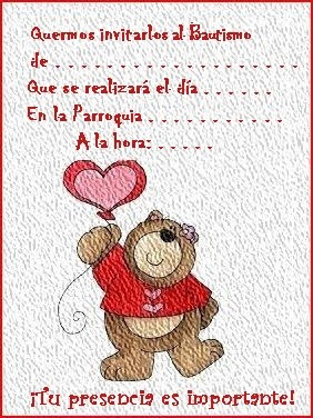 Tarjetas De Invitacion Para Bautismo Recrear Manualidades Arte