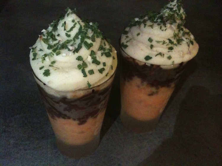 Ange's Blog: Verrine de boudin noir aux oignons et aux 2 purées