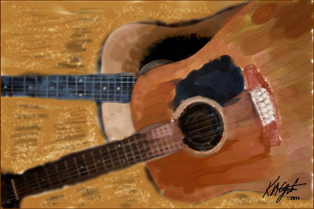 gatzkART!: 12-String - 6-String Guitars - Digital Watercolor - Painter