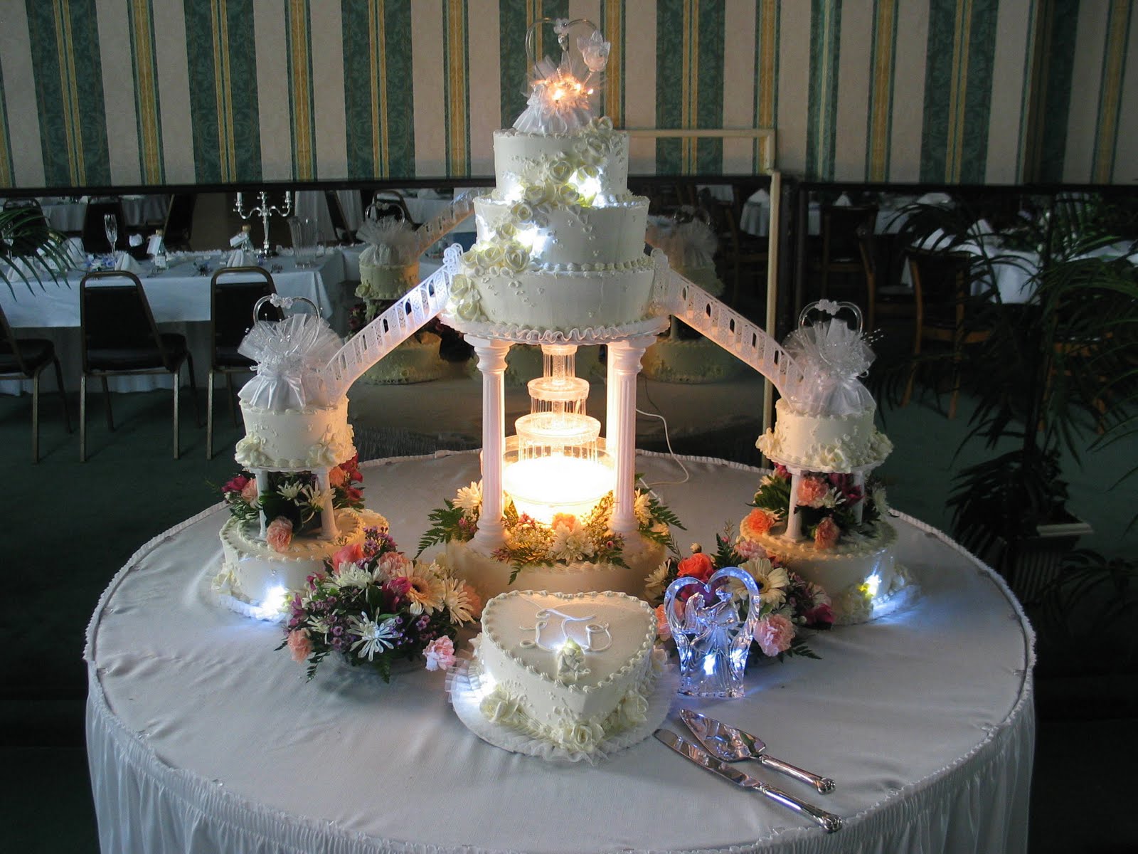 Wedding Cakes With Fountain And Stairs Food and Drink.