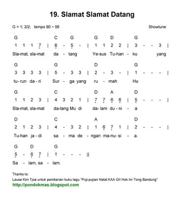 The Romp Family Paling Baru Not Angka Lagu Natal Slamat Slamat Datang