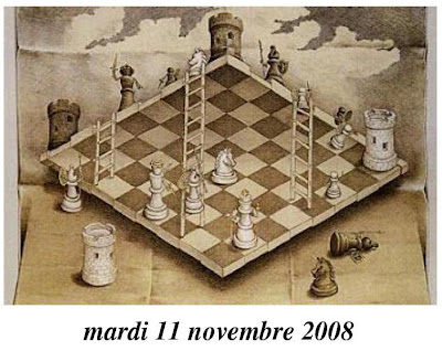 Affiche de tournoi d'échecs, un tableau du peintre suisse Sandro Del Prete.