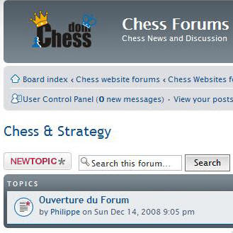 Le nouveau forum de discussion de Chess & Strategy