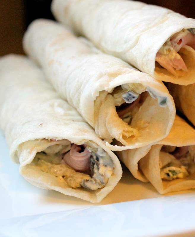 Ham And Cream Cheese Roll Ups With Green Onion