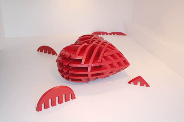 Heart: Dimensions Variable, 2005, 120 x 120 x 70 cm, 30mm super wood