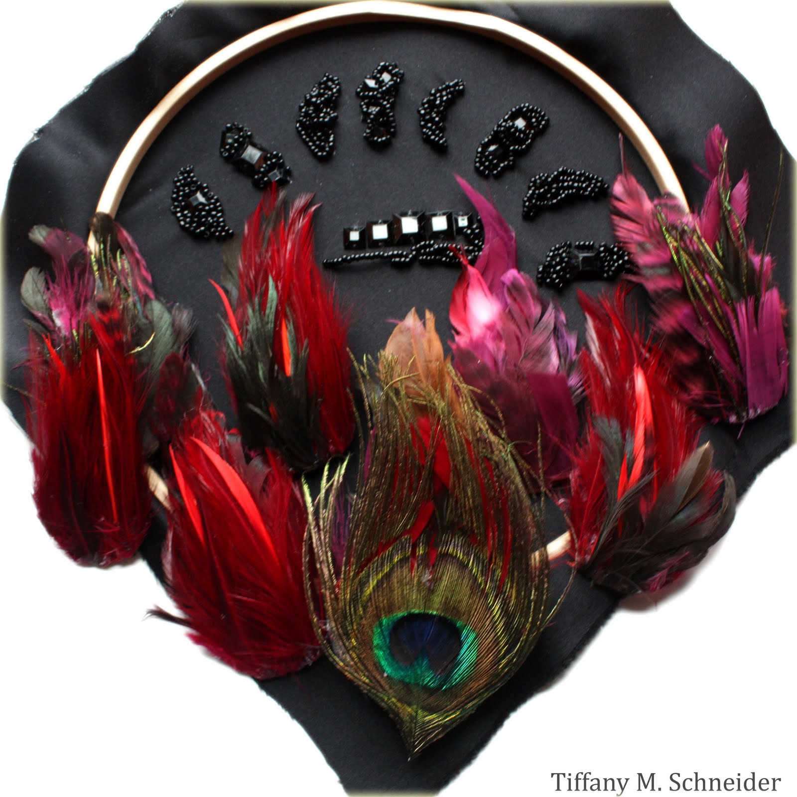 Tiffany M. Schneider Bridesmaid feather/beaded headpieces