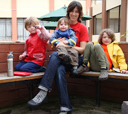 Elizabeth with Marshall, Stewart & Nigel at the Alliance Academy in Quito, Ecuador