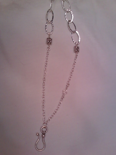 Silver hook chain w/crystal