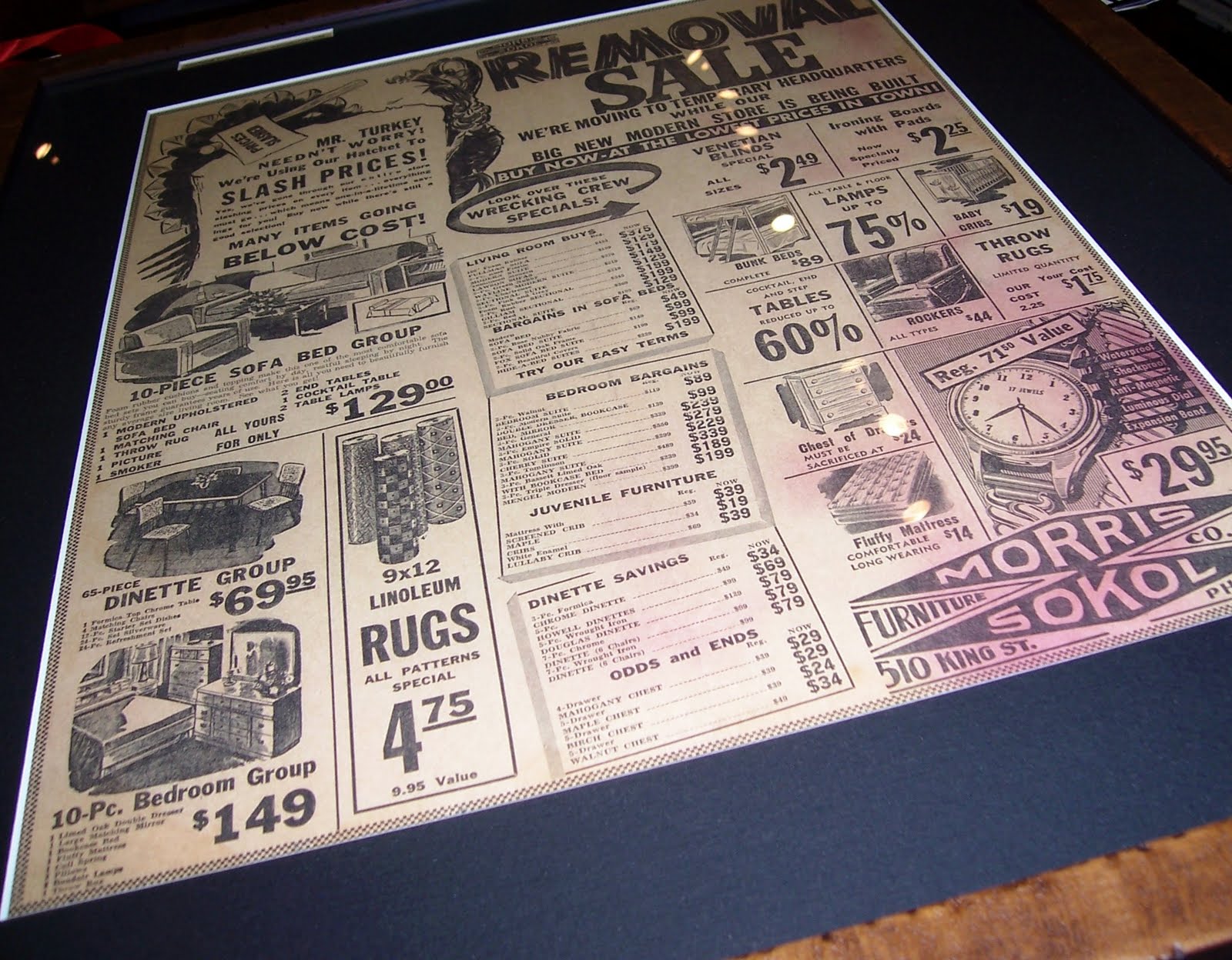 MORRIS SOKOL: BLAST FROM THE PAST...CHECK OUT THESE PRICES!