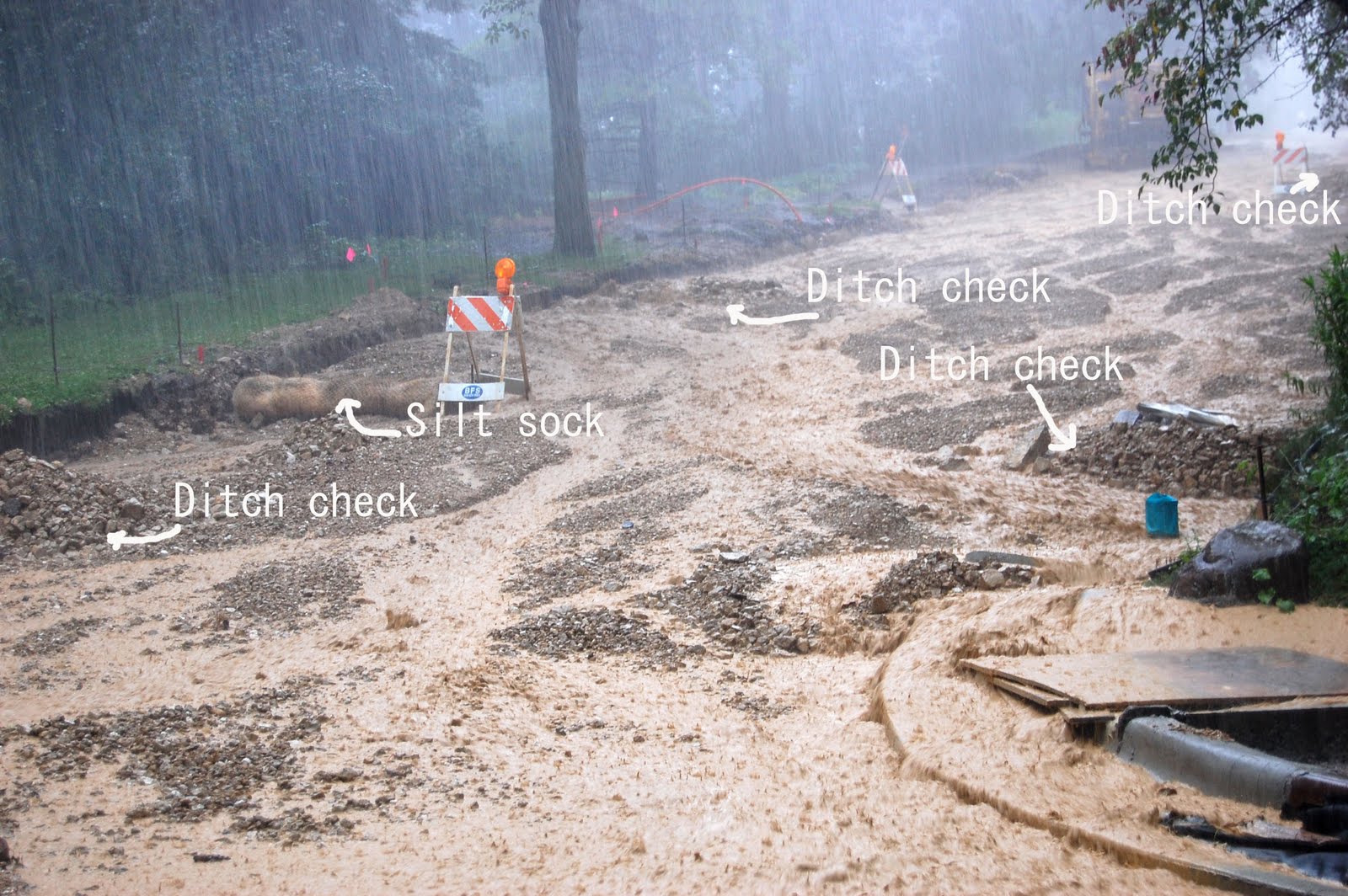 The Contractor Report Erosion control plan for Greenwayunable to handle big storm