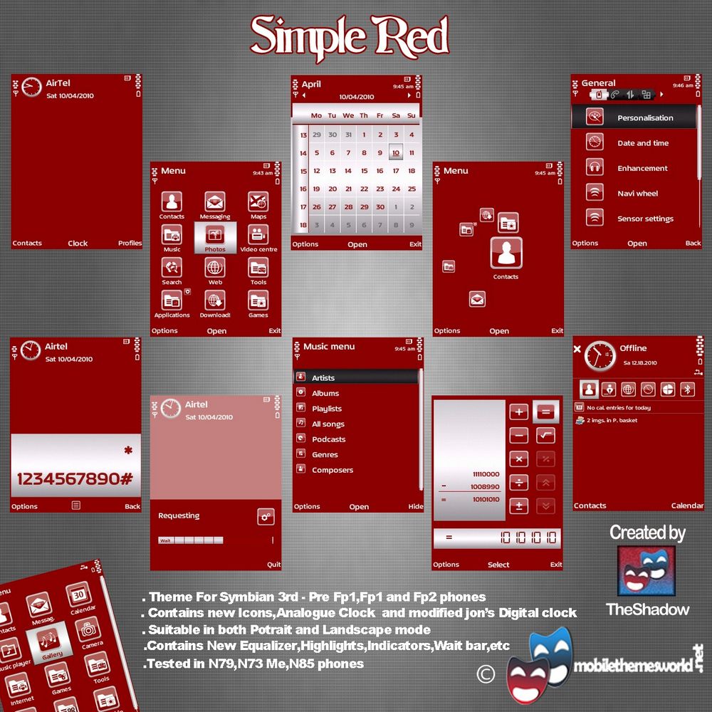Mobile stuff nd colllection Simple Red theme nokia themes