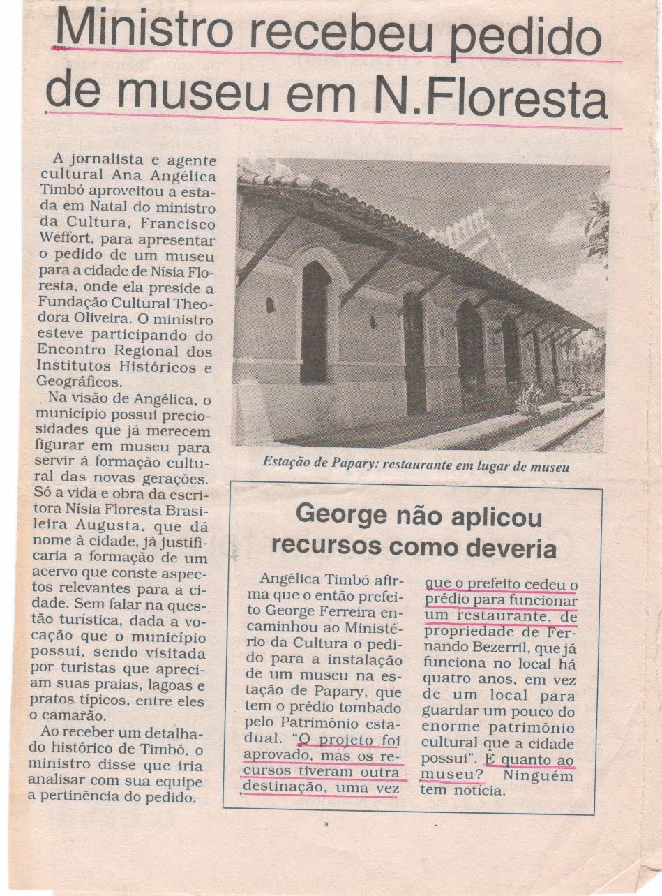 Um Parágrafo Sobre O Município De Nísia Floresta