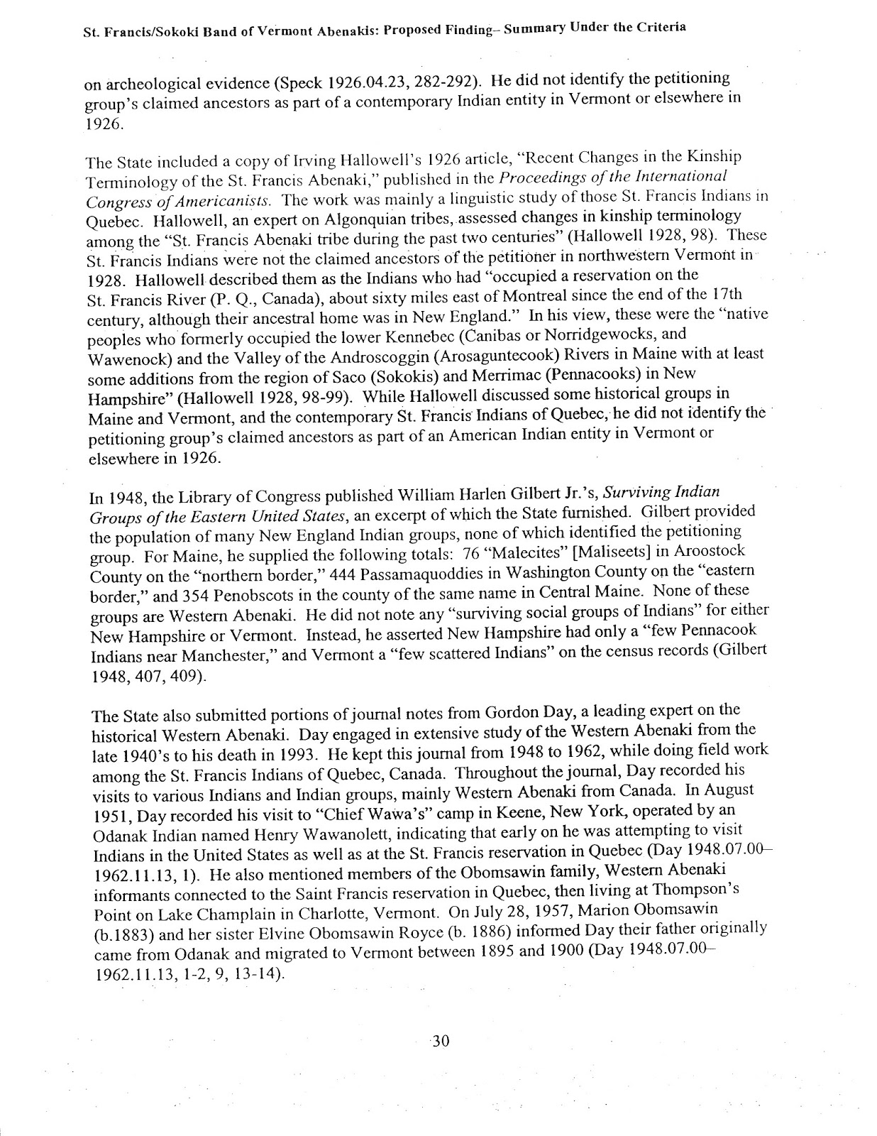 The Reinvention of the Alleged Vermont and New Hampshire Abenakis: St ...