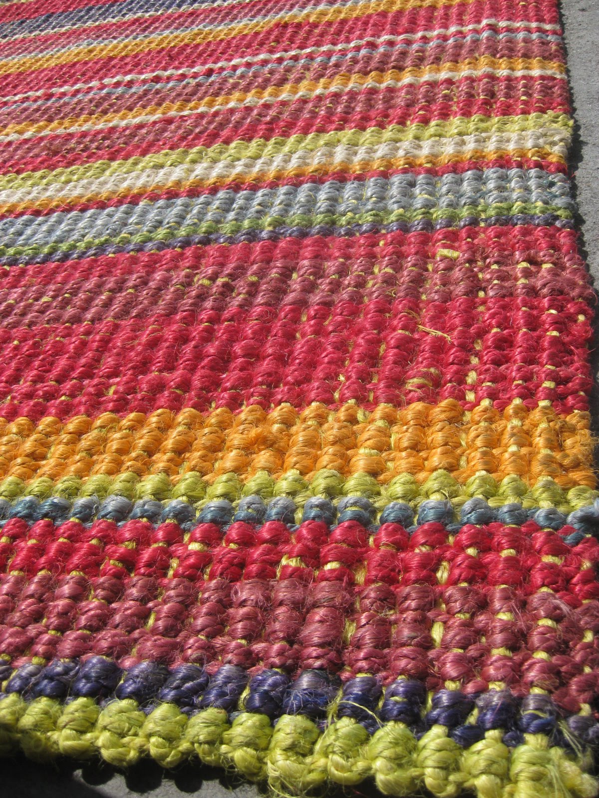 UHURU FURNITURE & COLLECTIBLES: SOLD - Colorful 4' X 6' Jute Rug - $60