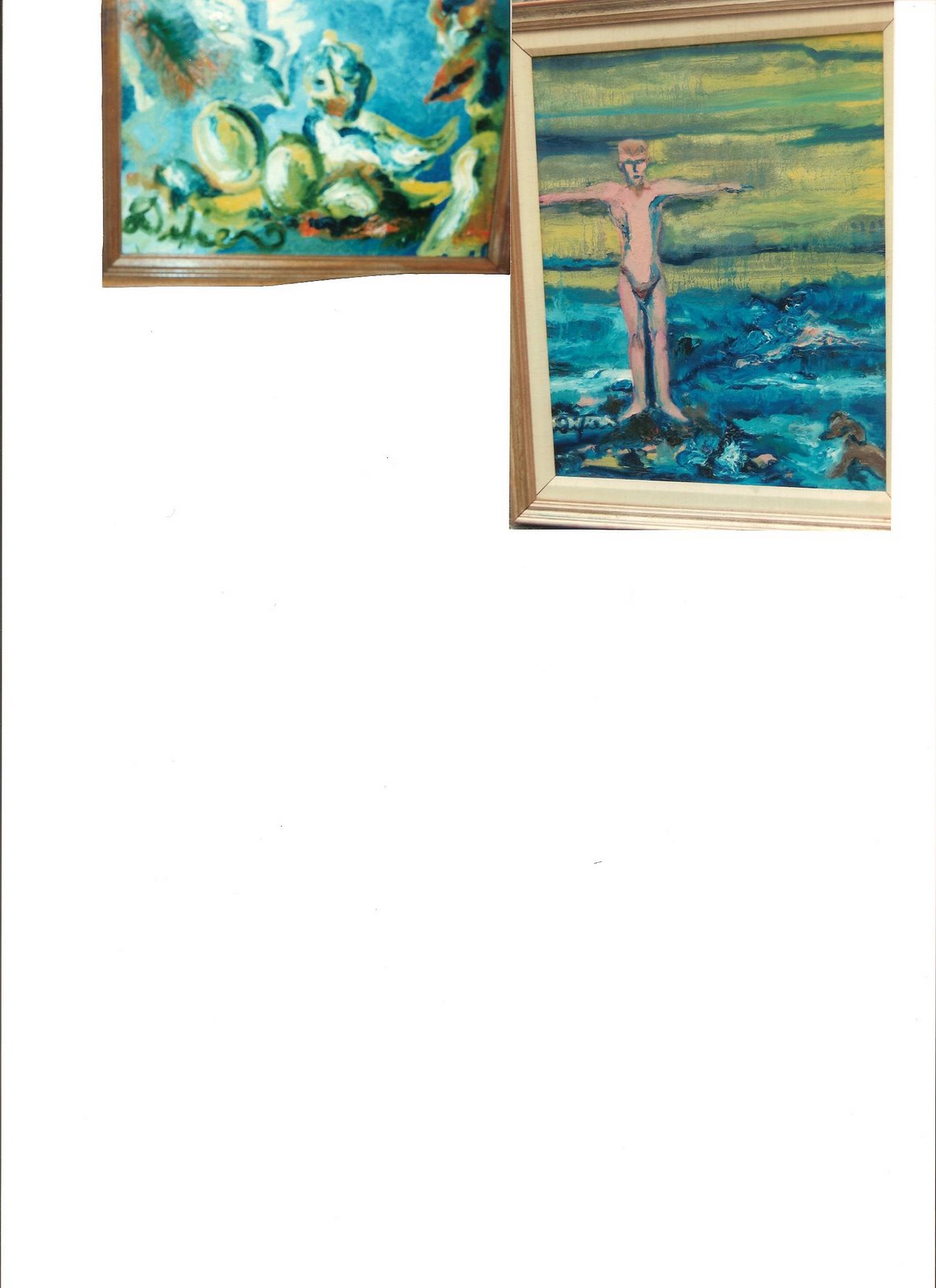Two pictures - Eggs and Hanging Christ