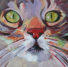 Daily Painters Abstract Gallery: Contemporary Painting "Cat Eyes" by