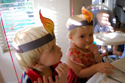Celebrating the birth of the church at Pentecost with a "Pentecost Party" and "Tongues of Fire" crowns. (tutorial/printable included)