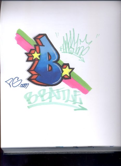 Graffiti Letter B Bubble Design 2