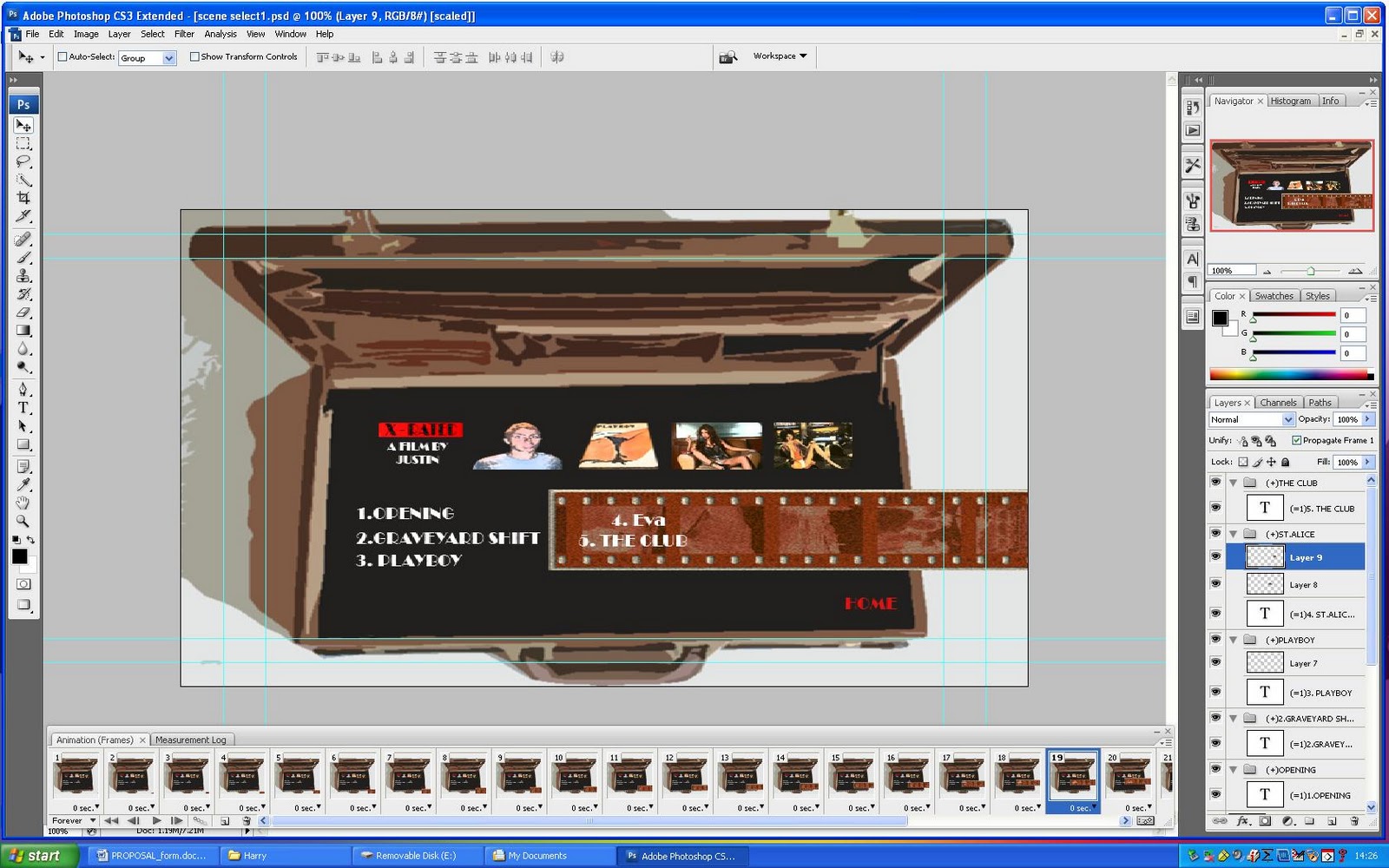 Justin England N.D Media: Week 7 - DVD Menu layout through Photoshop.