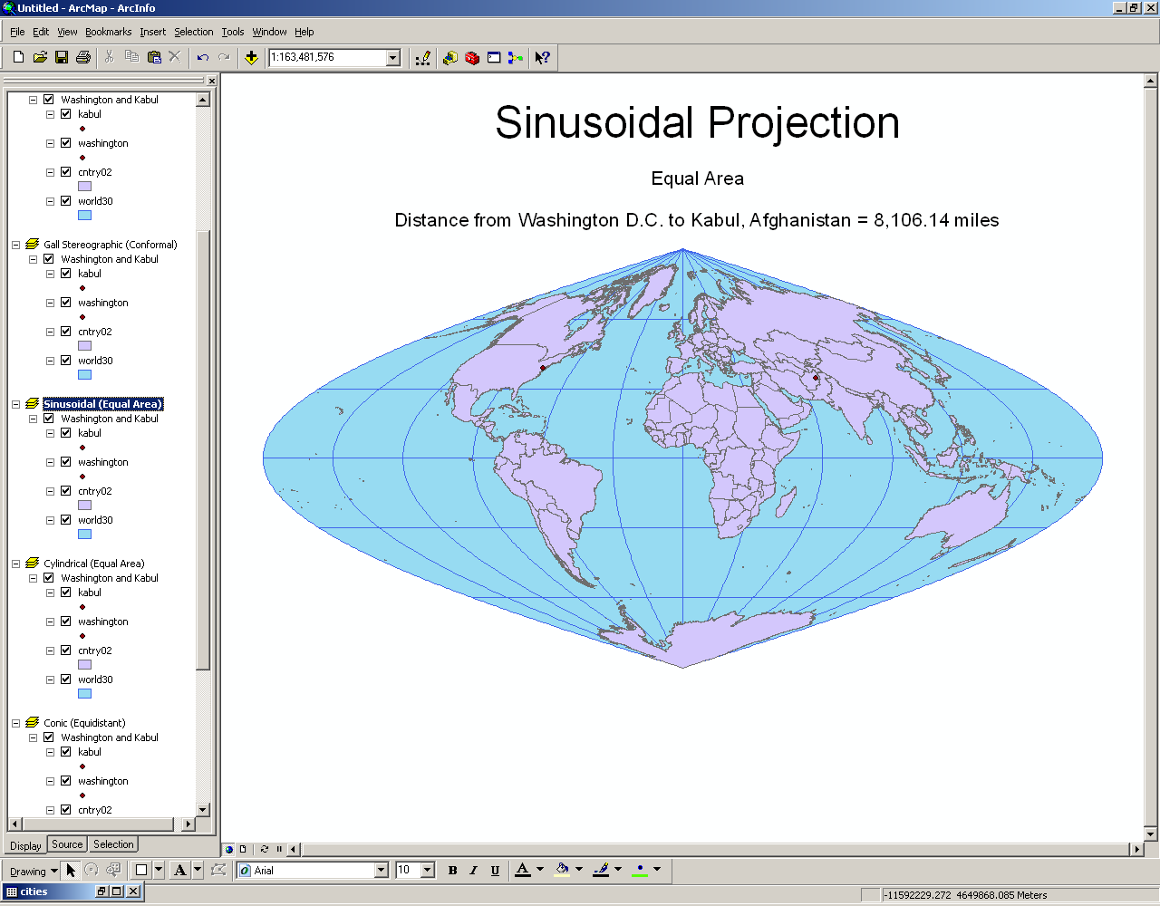 adventures in geography 7 lab!: Lab 5: Map Projections with ArcGis