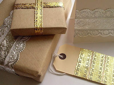 Wrapping Holiday Gifts with Foil Ribbon