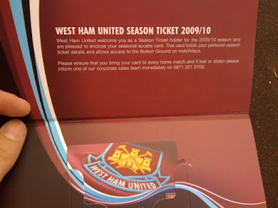 West Ham Season Ticket for the Bobby Moore Stand