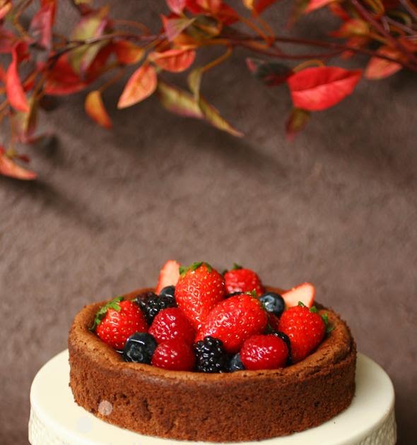dailydelicious Fallen chocolate cake with fresh berries Jewel on the