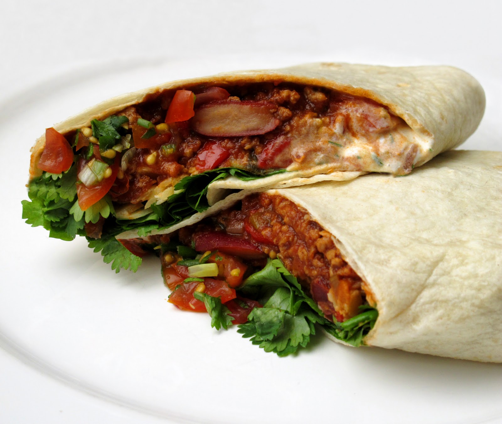 Hunger and Sauce: Chocolate chilli wraps with sour cream and spicy salsa