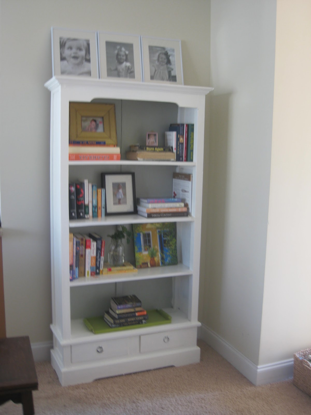 life with the lamberths DIY projects fabric covered table & bookcase