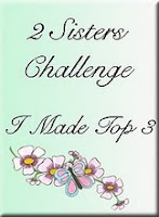 My Christmas easel card made Top 3 at 2 Sisters