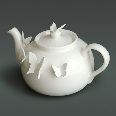I Love Handmade Butterflies Teapot By Polly George