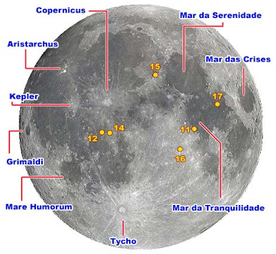 Mapa da Lua. Observe e saiba o que está vendo!